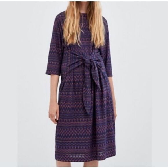 Zara Chevron Knit Dress - Women’s S - Picture 1 of 7